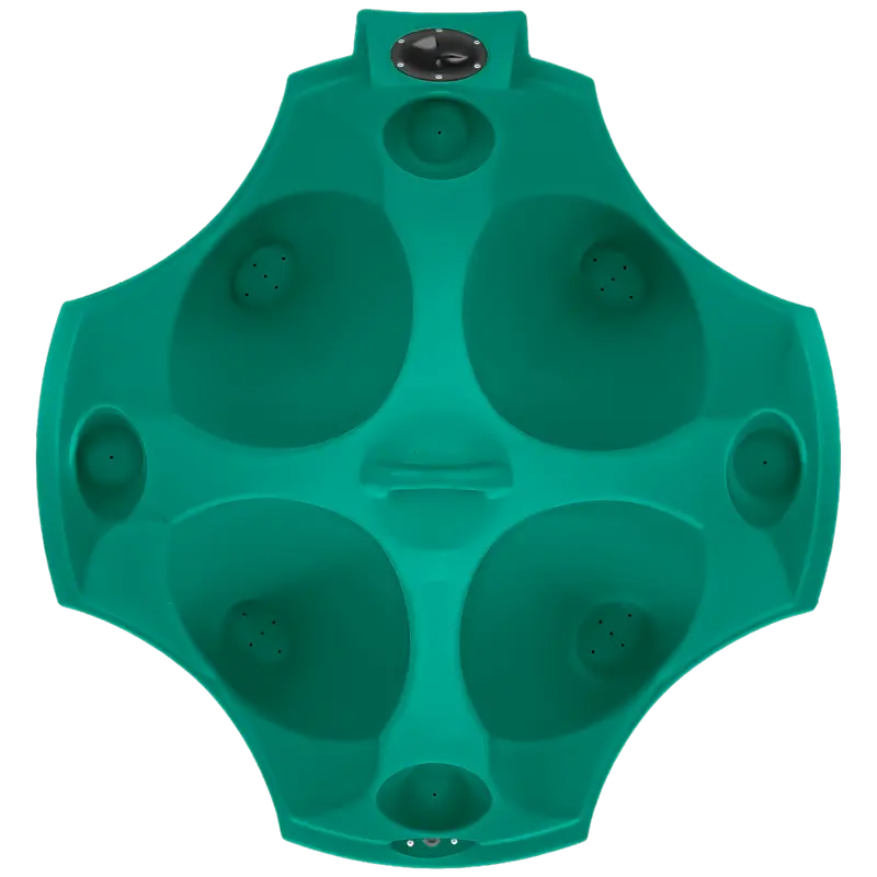 s'Örtle Urinal Draufsicht – Ansicht von oben mit vier Beckenmulden für gleichzeitige Nutzung im Außenbereich.